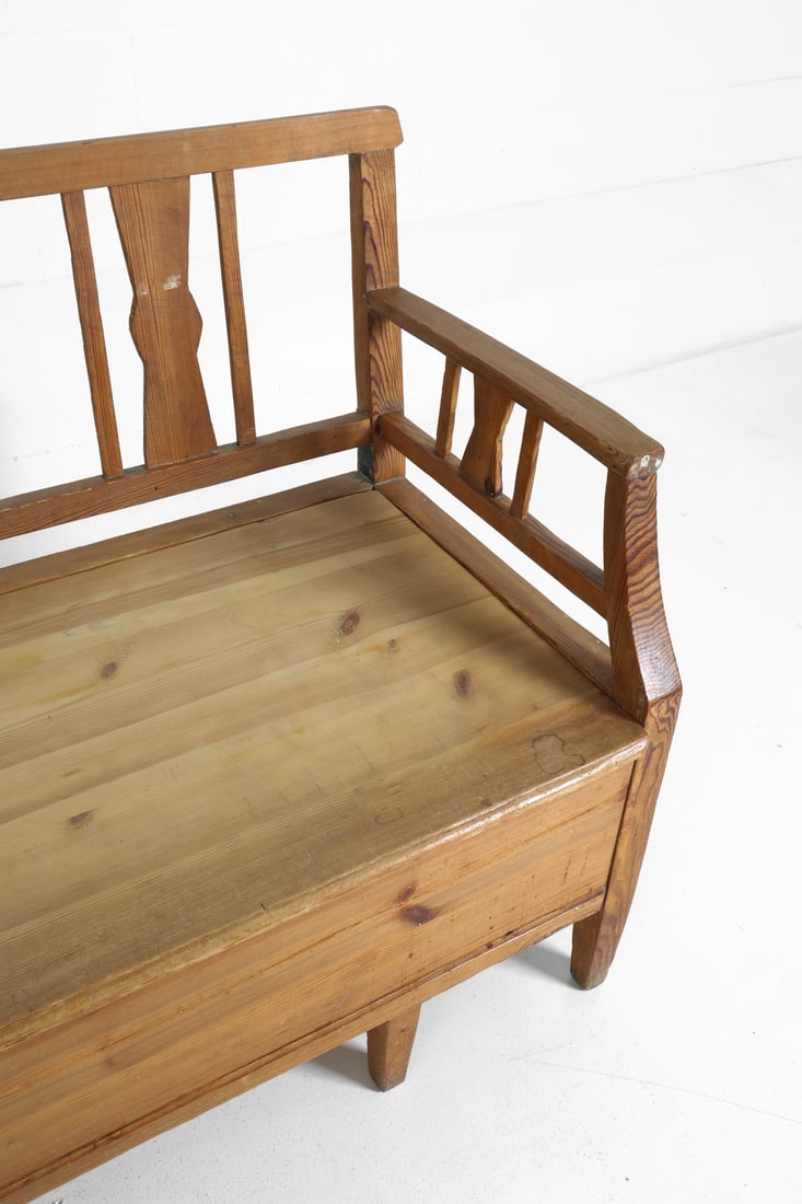 ANTIQUE SWEDISH PINE BENCH - 6