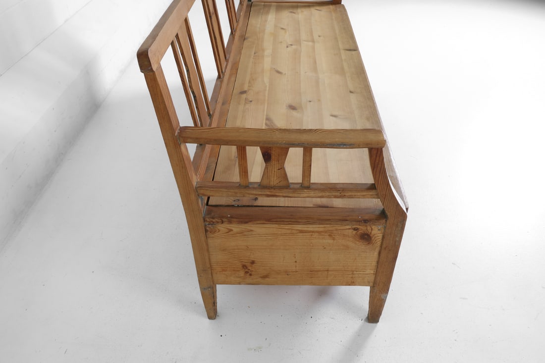 ANTIQUE SWEDISH PINE BENCH - 9