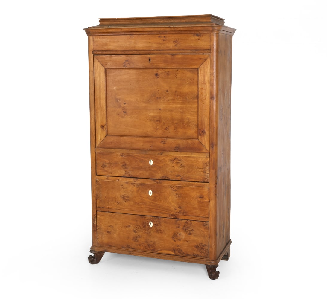 ANTIQUE WALNUT WARDROBE CABINET: Key included. One drawer. Dimensions: H 70" x W 36" x D 19" DA_38