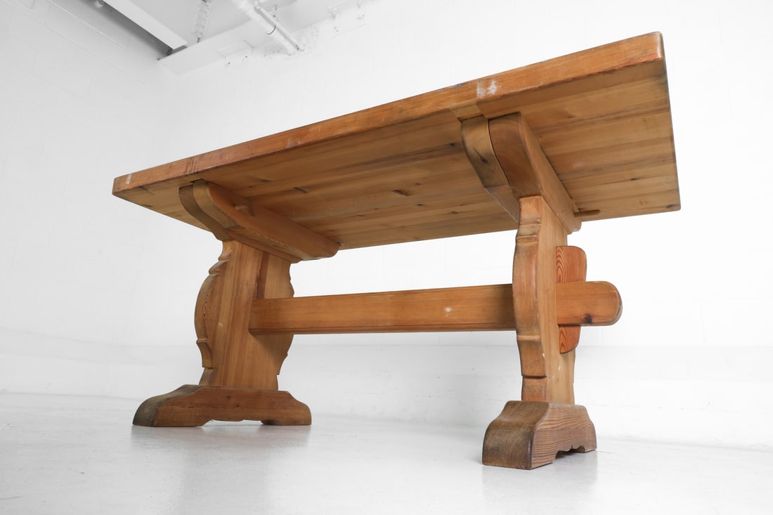 ATTR. KROGENAES NORWEGIAN PINE DINING TABLE - 15