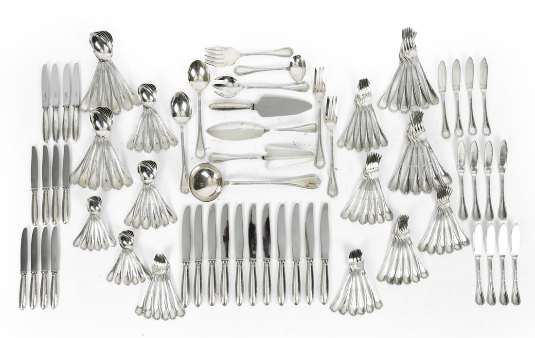CHRISTOFLE FRENCH SILVERPLATE FLATWARE SERVICE (1 of 18)