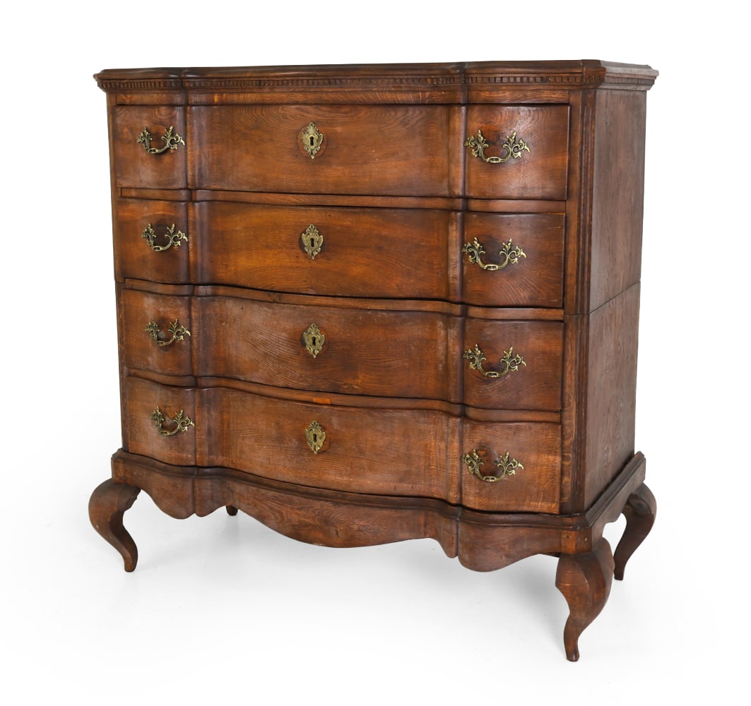 ANTIQUE GEORGIAN STYLE OAK CHEST OF DRAWERS (1 of 20)