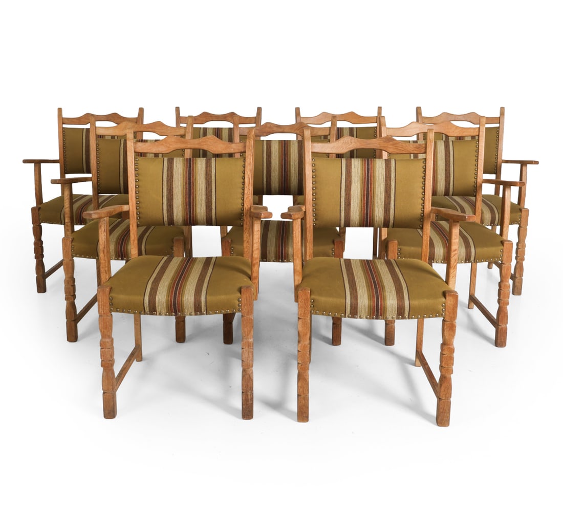 (9) KJAERNULF STYLE DANISH OAK DINING ARM CHAIRS (1 of 15)