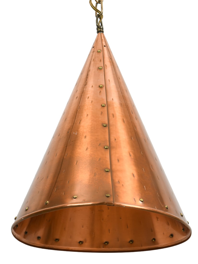 TH VALENTINER DANISH COPPER PENDANT LAMP C. 1960S (1 of 7)