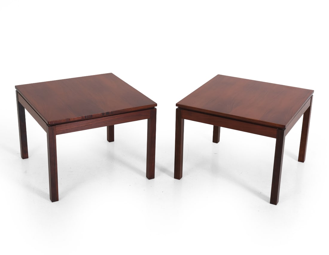 PAIR STYLE OF VEJLE STOLE MAHOGANY SIDE TABLES (1 of 14)