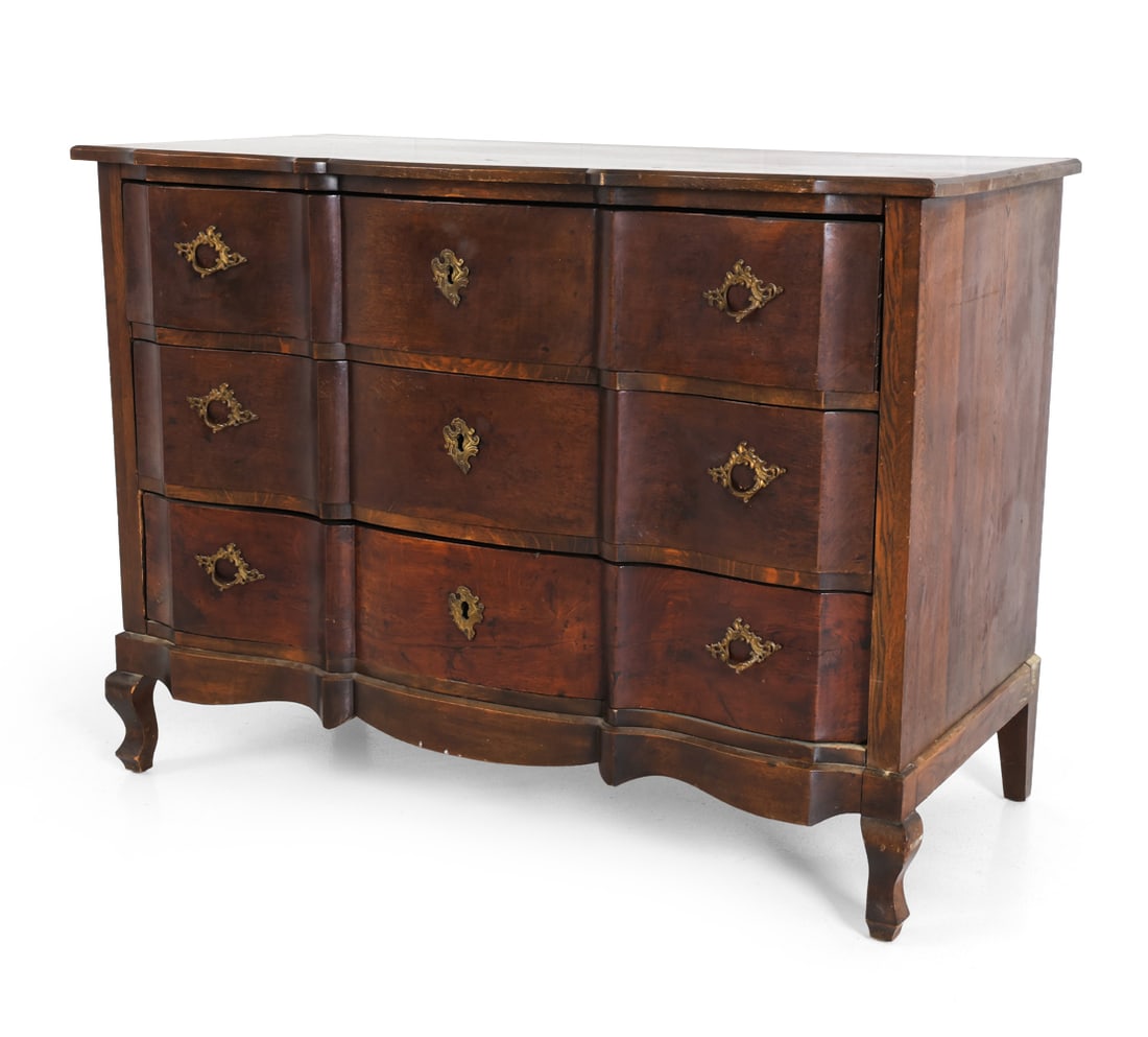 BAROQUE STYLE DANISH OAK CHEST OF DRAWERS C. 1930S (1 of 18)