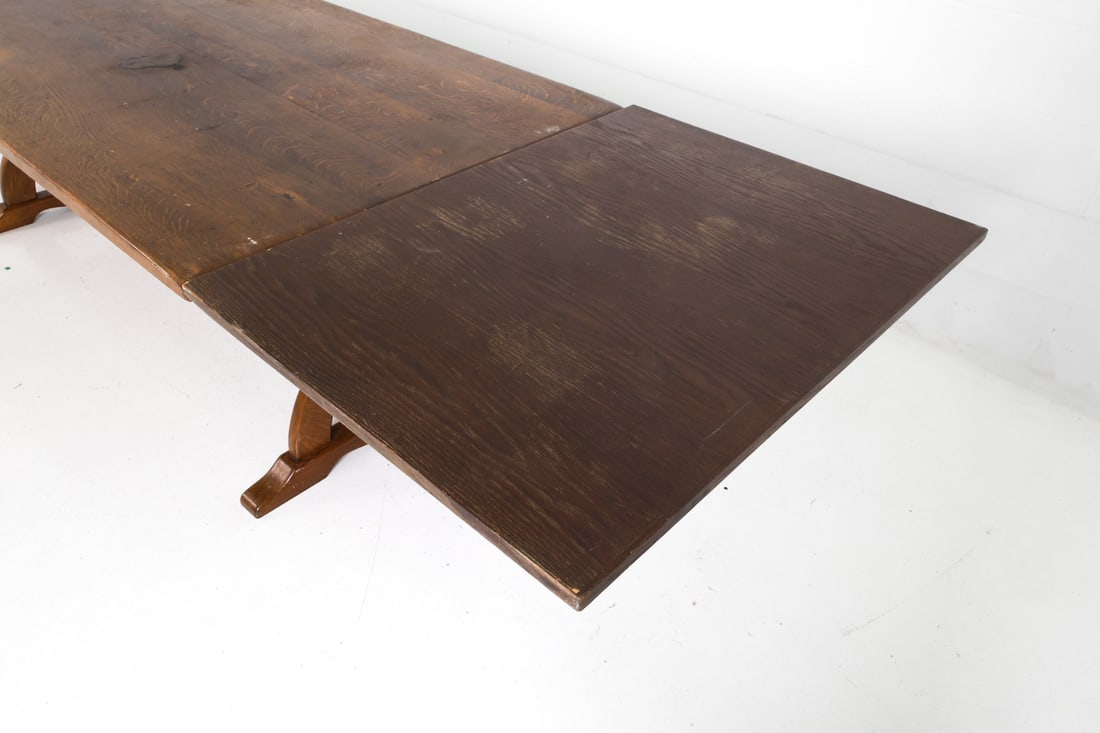 DANISH OAK EXPANDING DINING TABLE - 6