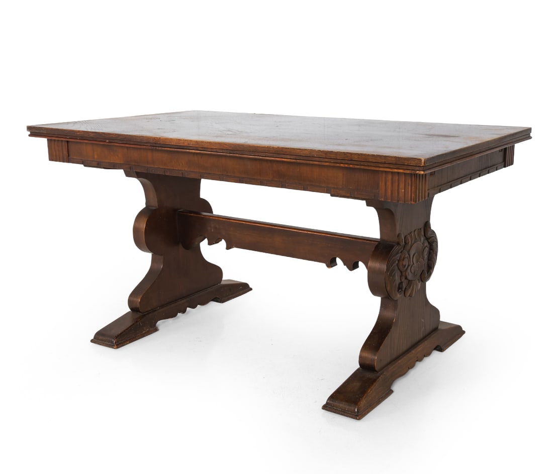 ANTIQUE SCANDINAVIAN OAK DINING TABLE (1 of 16)