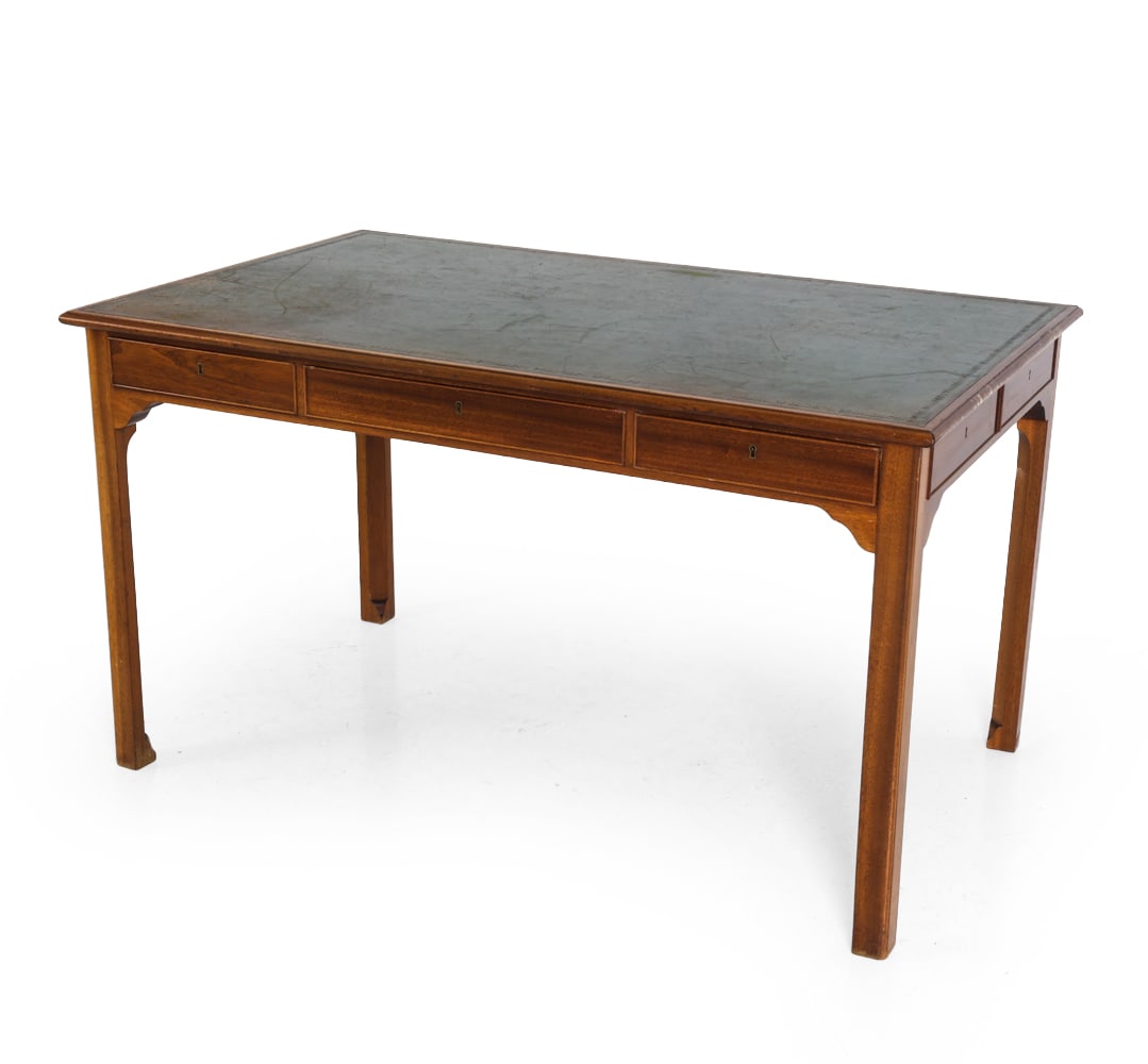 ANTIQUE MAHOGANY & LEATHER DESK (1 of 16)