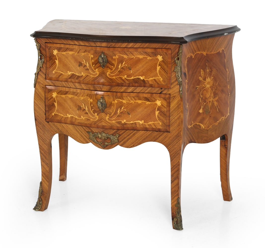 FRENCH LOUIS XV STYLE INLAID MAHOGANY CHEST (1 of 20)