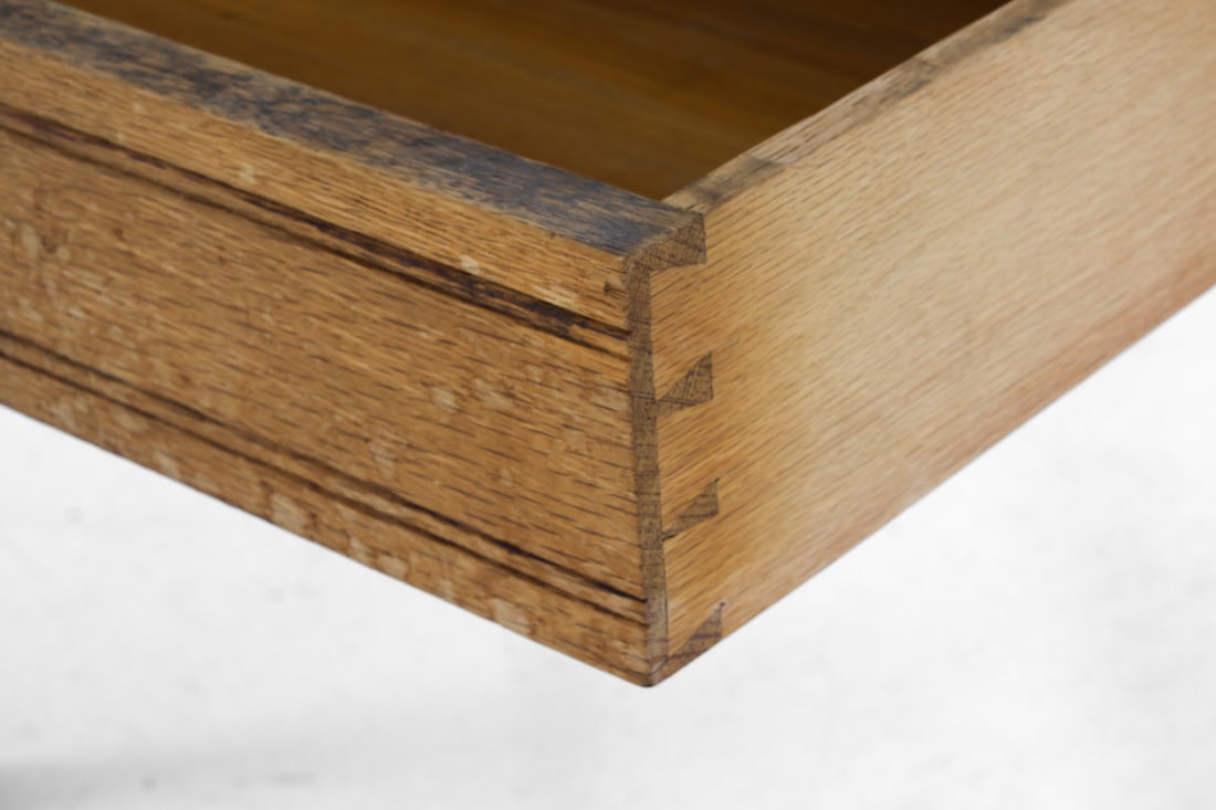ANTIQUE OAK DESK - 10