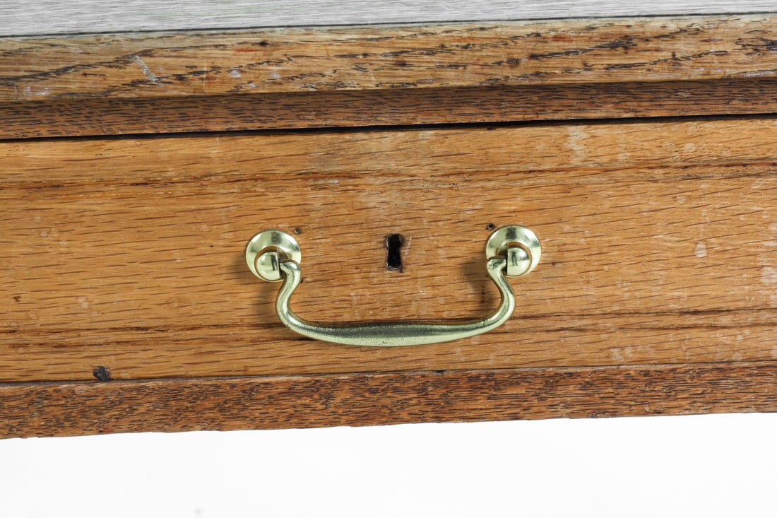 ANTIQUE OAK DESK - 11