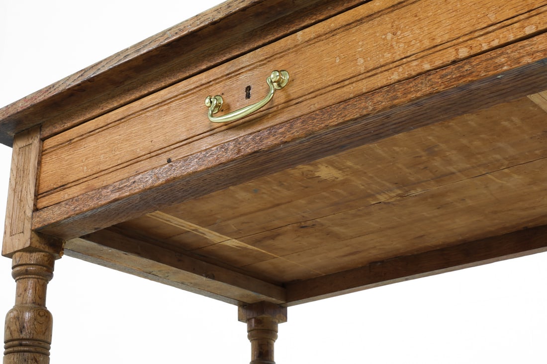 ANTIQUE OAK DESK - 13