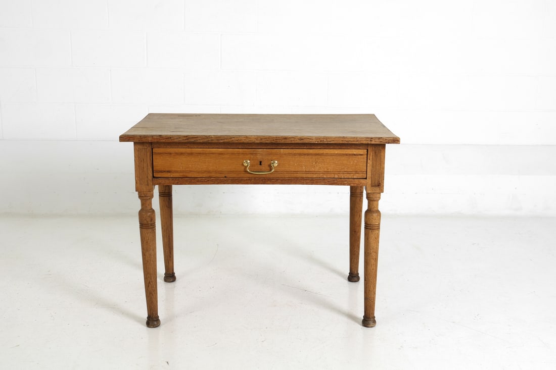 ANTIQUE OAK DESK - 3
