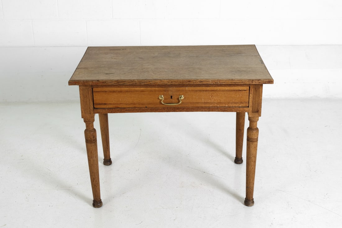 ANTIQUE OAK DESK - 4