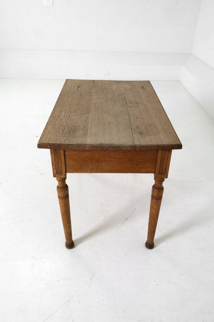 ANTIQUE OAK DESK - 5