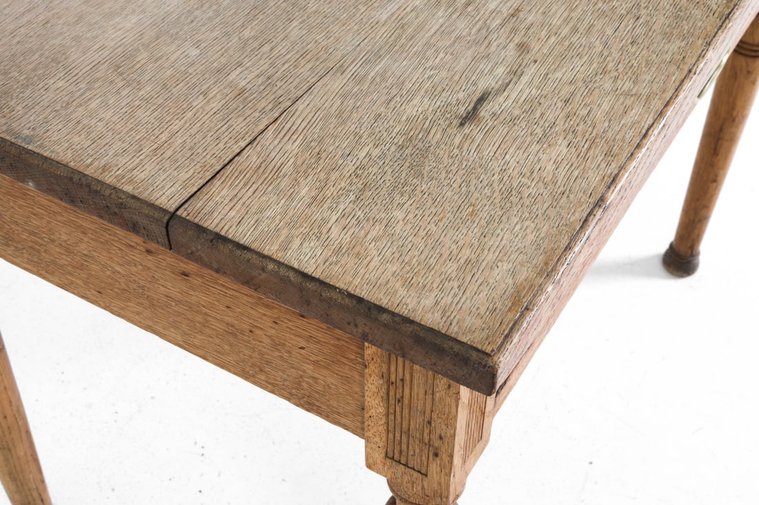 ANTIQUE OAK DESK - 8