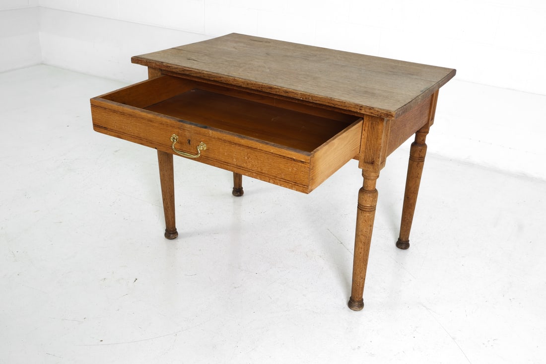 ANTIQUE OAK DESK - 9