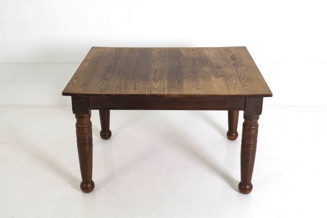 ANTIQUE OAK EXTENSION DINING TABLE - 5