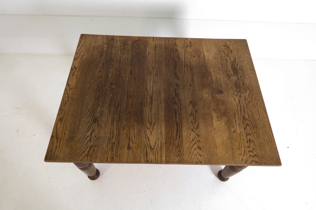ANTIQUE OAK EXTENSION DINING TABLE - 7