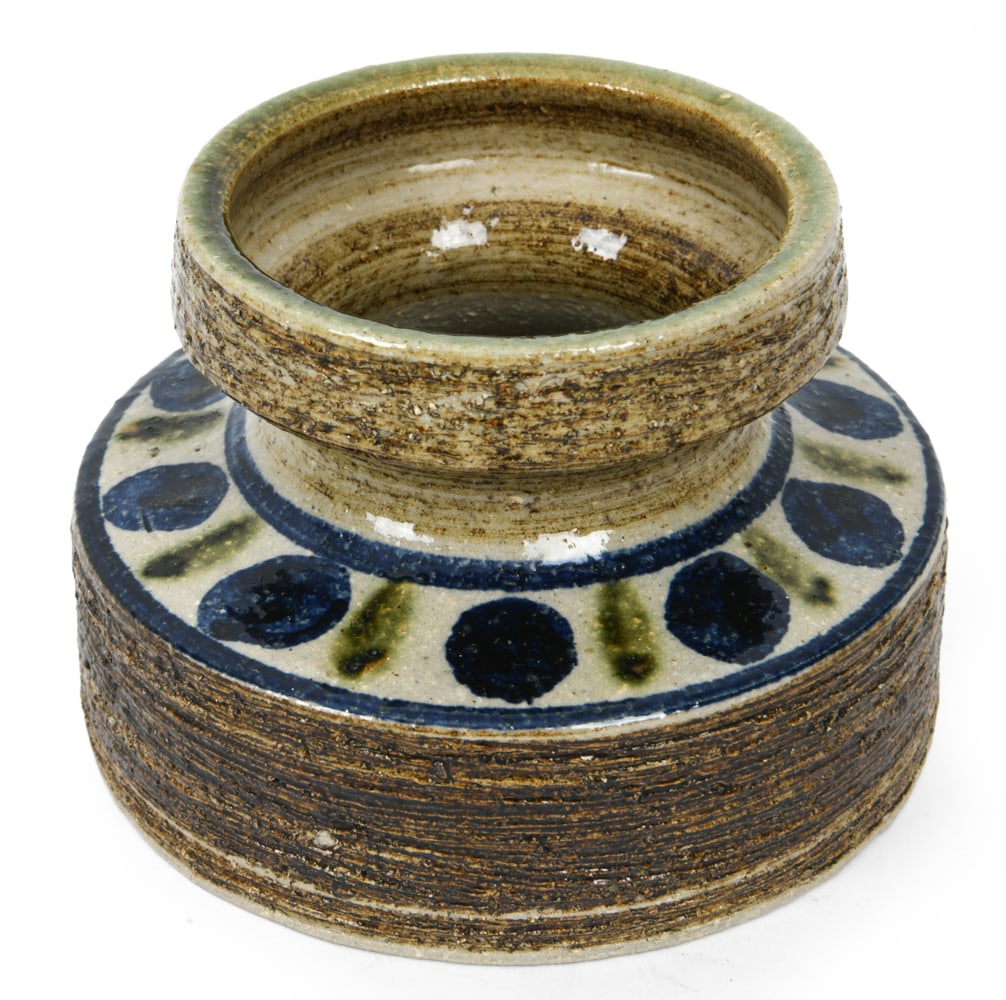 KINGO KERAMIK DANISH CERAMIC VASE: Marked underneath. Dimensions: H 3.75" x Dia. 5.75". DA_14