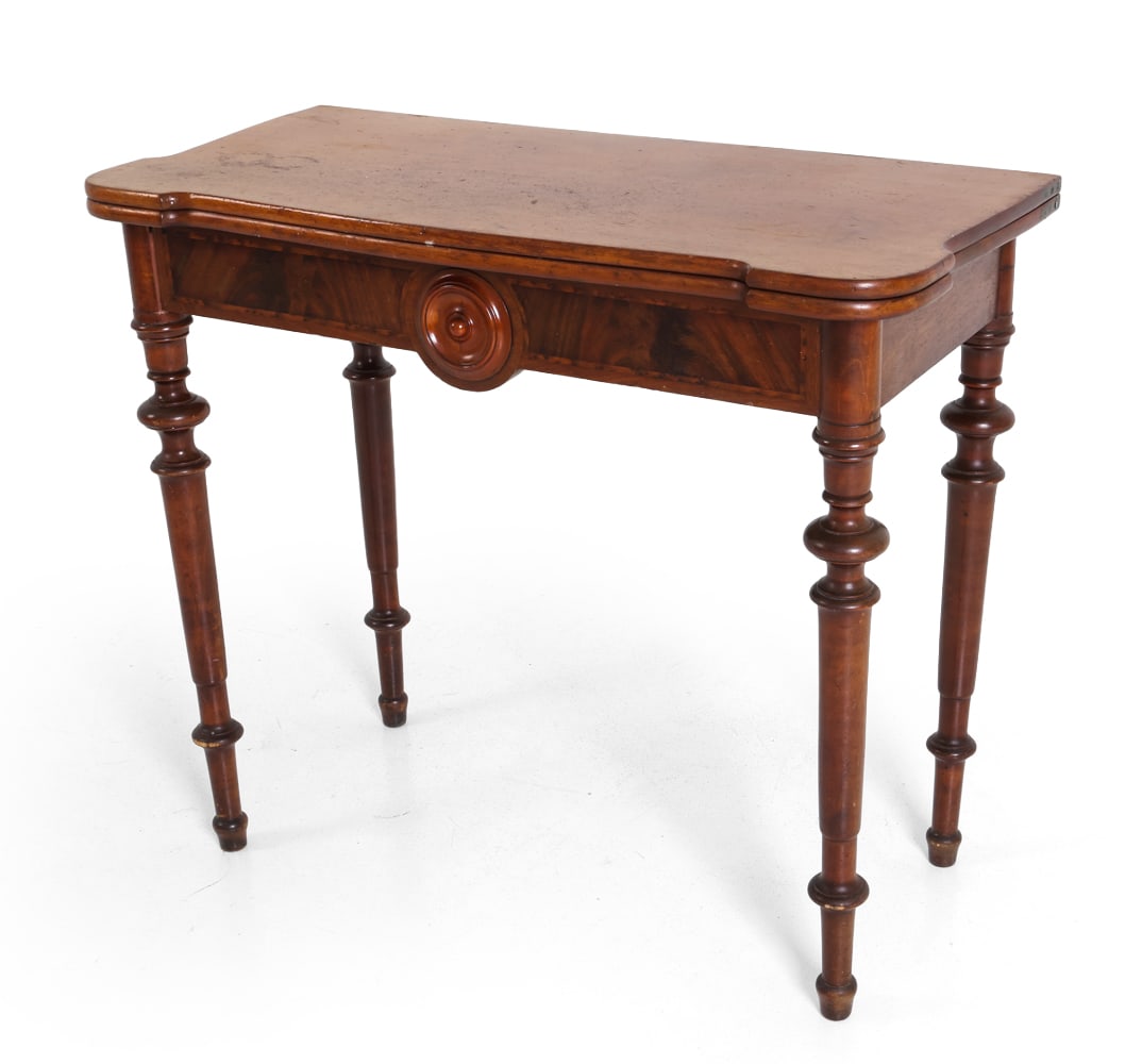 19TH C. MAHOGANY EXPANDING CARD TABLE (1 of 1)
