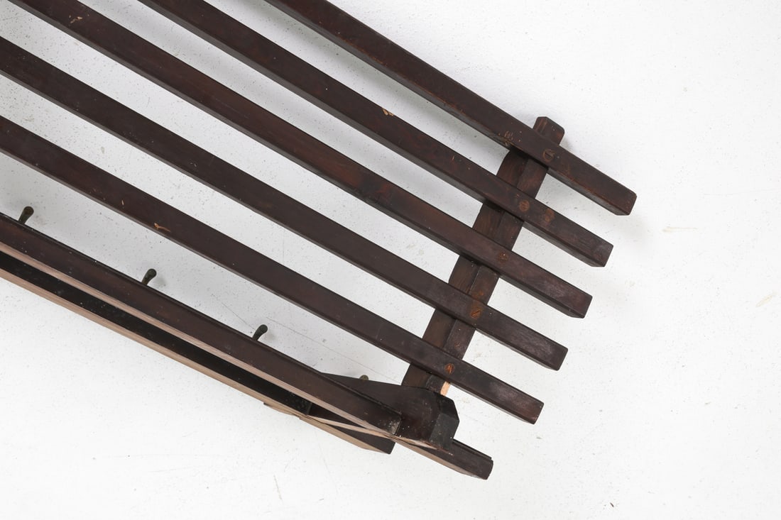 ANTIQUE PINE COAT RACK - 11