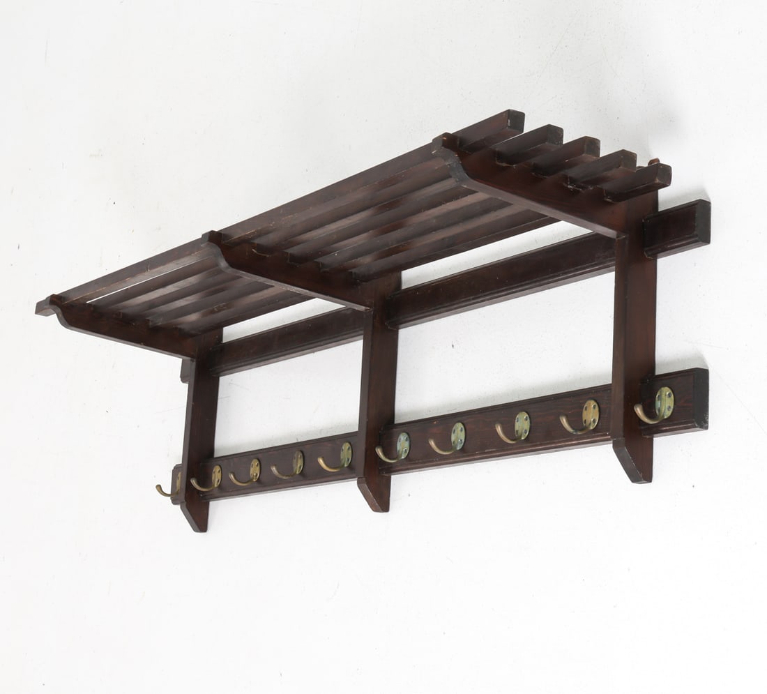 ANTIQUE PINE COAT RACK - 2