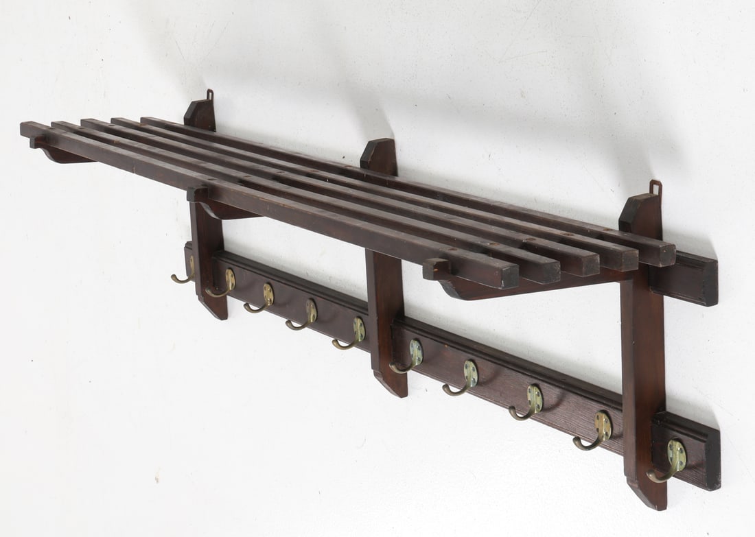 ANTIQUE PINE COAT RACK - 3