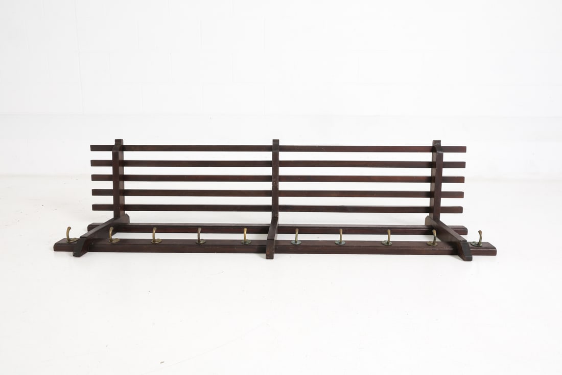 ANTIQUE PINE COAT RACK - 8