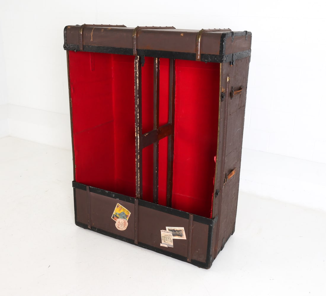 ANTIQUE WARDROBE TRUNK - 2