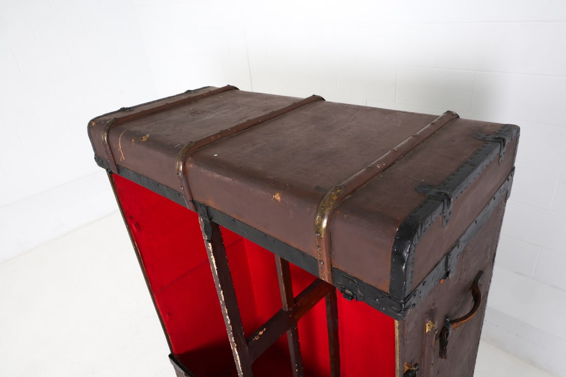 ANTIQUE WARDROBE TRUNK - 8
