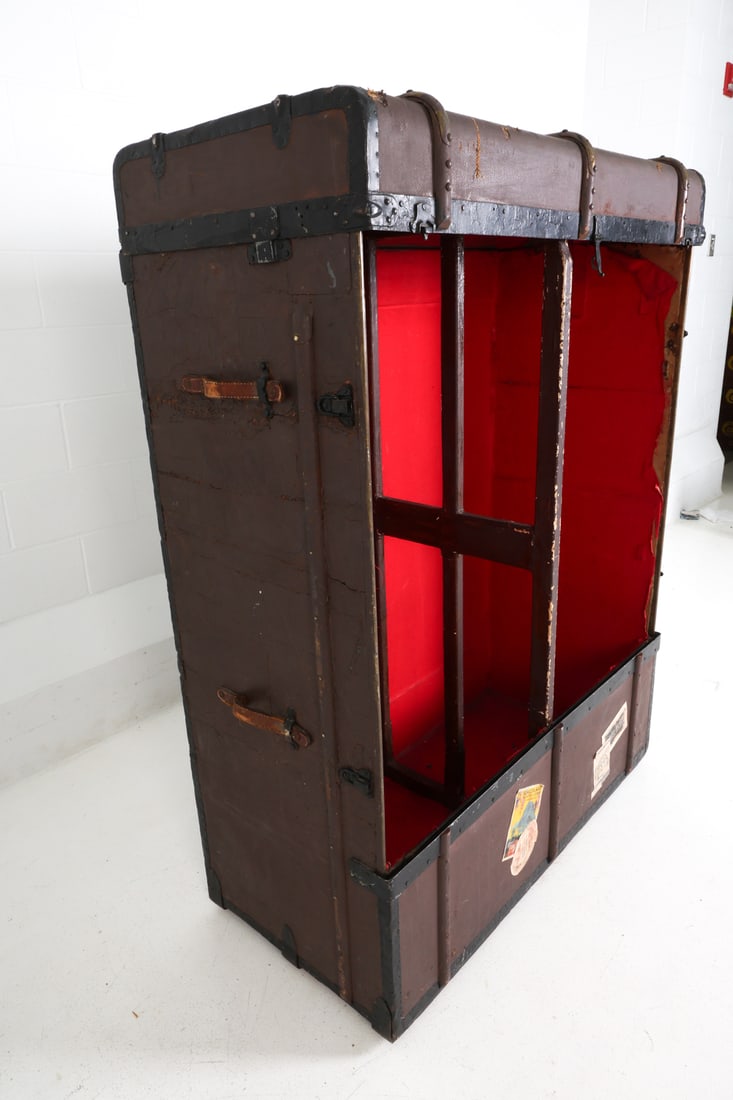 ANTIQUE WARDROBE TRUNK - 9