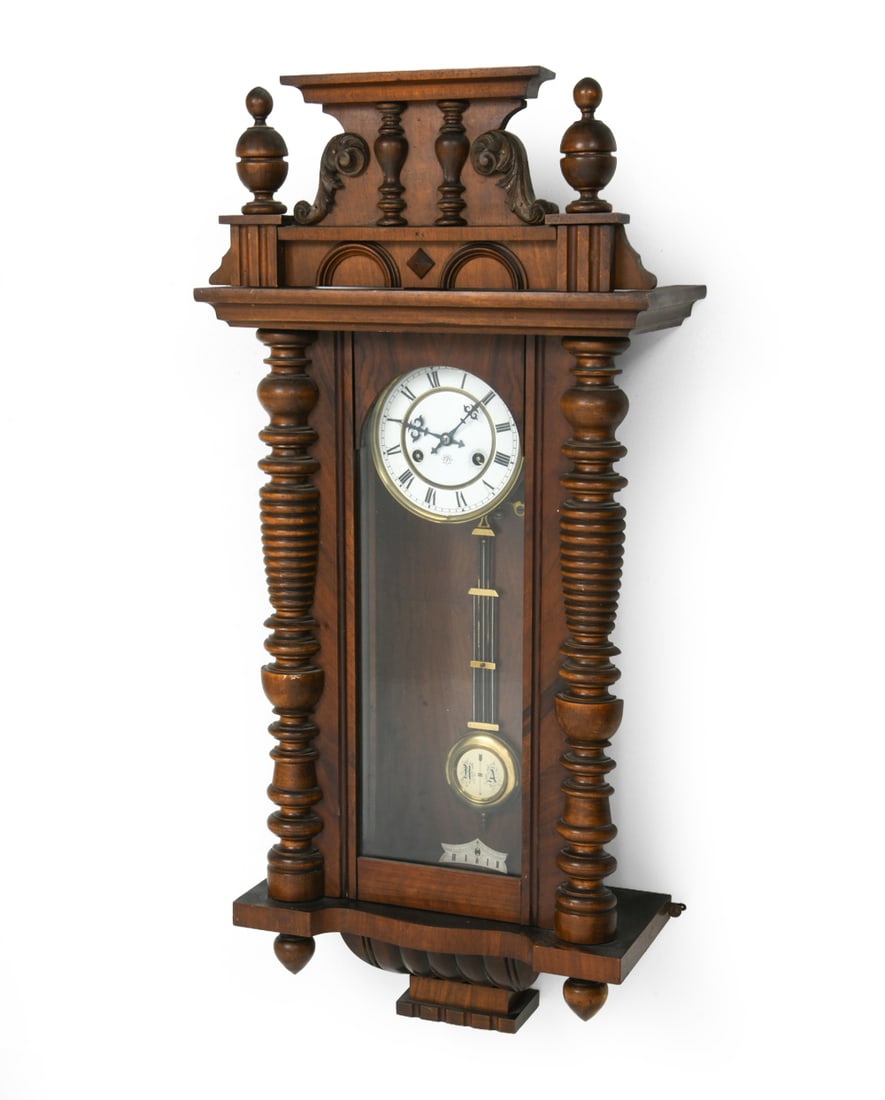 JUNGHANS ANTIQUE GERMAN MAHOGANY WALL CLOCK (1 of 16)