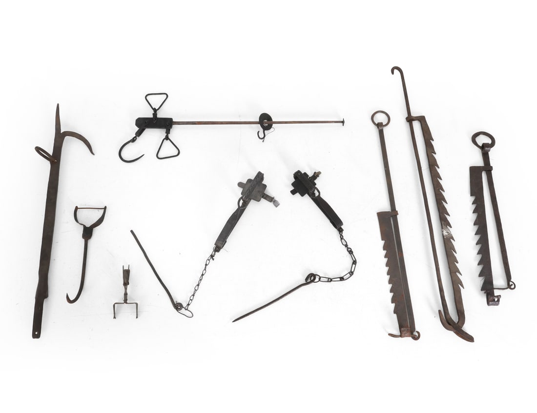 ANTIQUE IRON HUNTING TOOLS GROUPING (1 of 12)