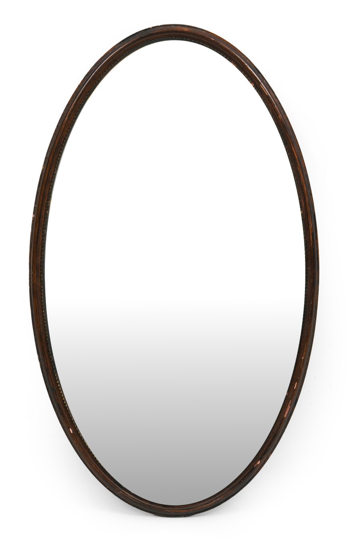 ANTIQUE DANISH OVAL MIRROR (1 of 6)