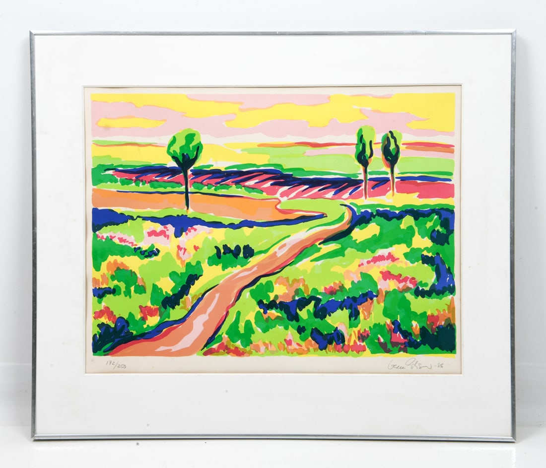 GORM ERIKSEN (DANISH) ABSTRACT LITHOGRAPH 1986: Signed, dated '86, numbered 172/250 lower margin. Dimensions: (Frame) H 25.25" x W 30" (Sight) H 18" x W 23" Condition: Wear consistent with age. Buckling to sight. Minor foxing to front and verso.