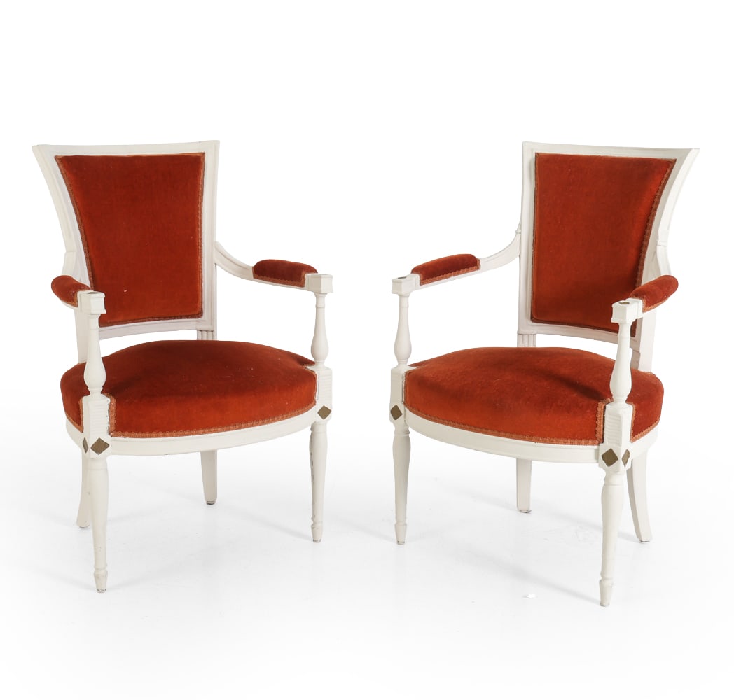 PAIR HENRI JACOB STYLE FRENCH ARMCHAIRS (1 of 16)