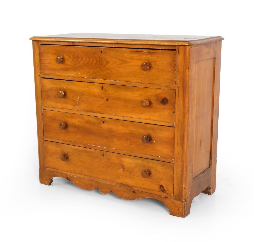 ANTIQUE PINE CHEST OF DRAWERS 19TH C. (1 of 16)