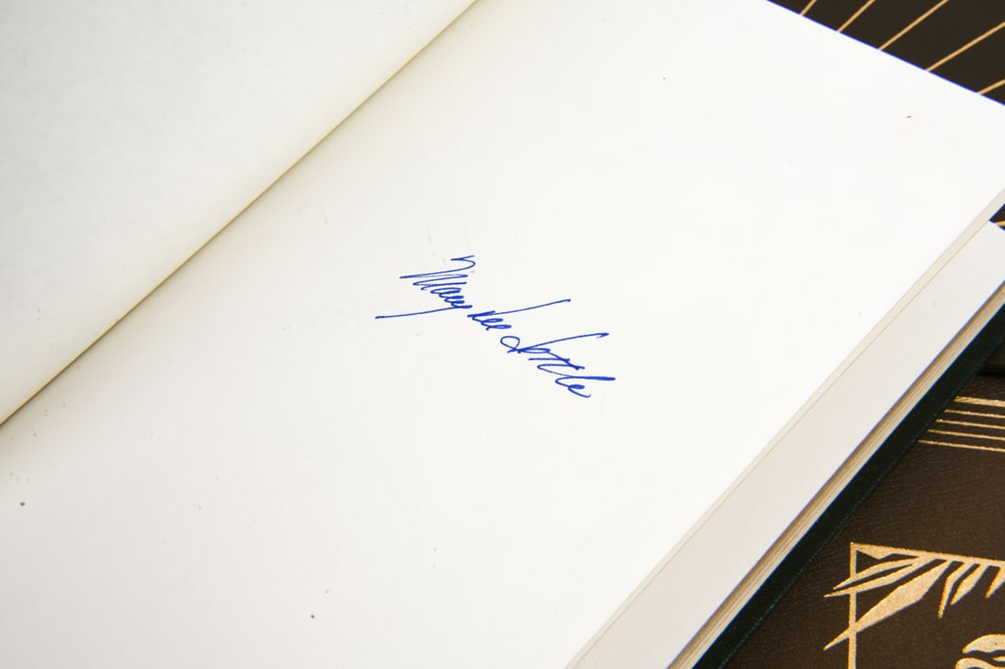 GROUPING SIGNED FIRST EDITION LEATHER BOUND BOOKS - 11