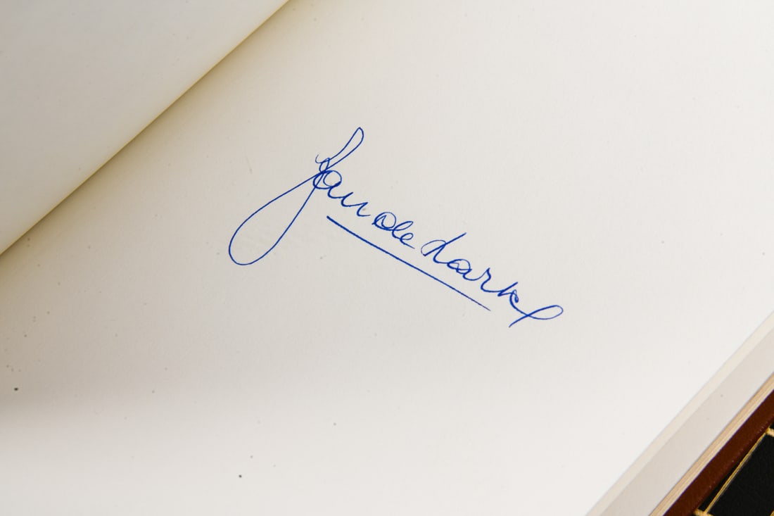 GROUPING SIGNED FIRST EDITION LEATHER BOUND BOOKS - 14