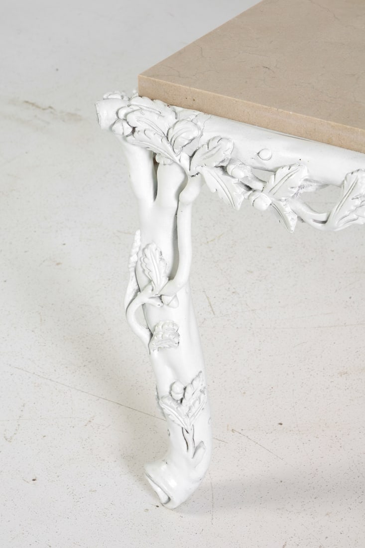 ROCOCO STYLE MARBLE TOP COFFEE TABLE - 10