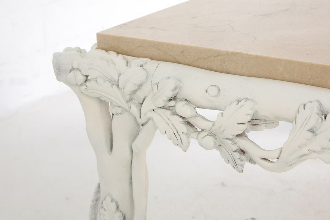 ROCOCO STYLE MARBLE TOP COFFEE TABLE - 12