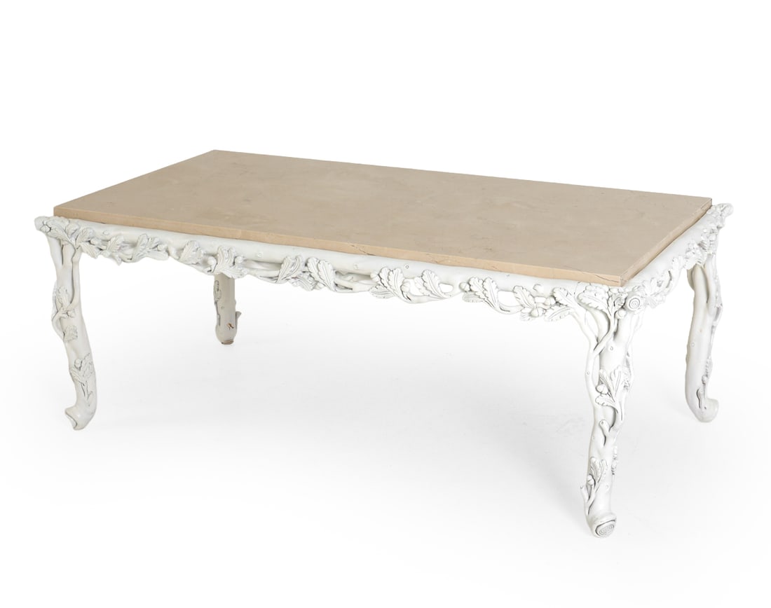 ROCOCO STYLE MARBLE TOP COFFEE TABLE (1 of 16)
