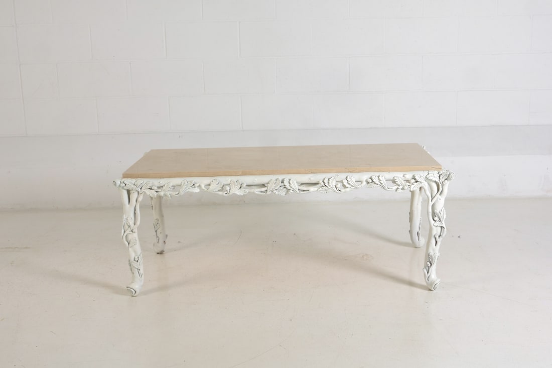 ROCOCO STYLE MARBLE TOP COFFEE TABLE - 3
