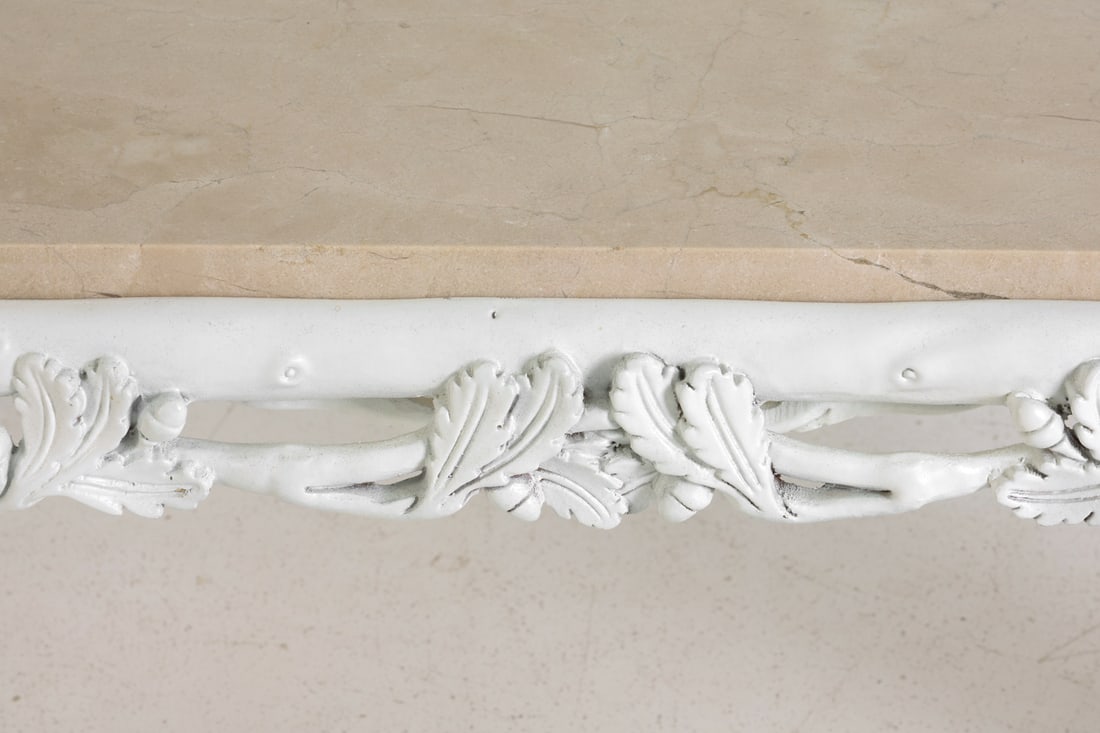ROCOCO STYLE MARBLE TOP COFFEE TABLE - 8