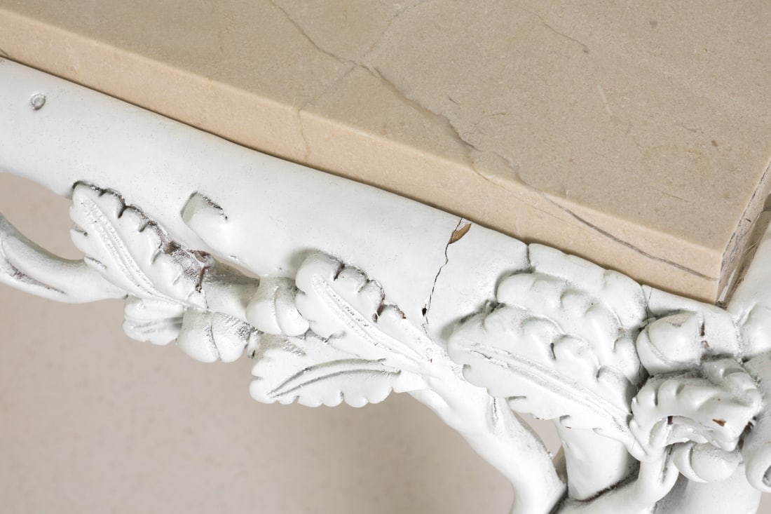 ROCOCO STYLE MARBLE TOP COFFEE TABLE - 9