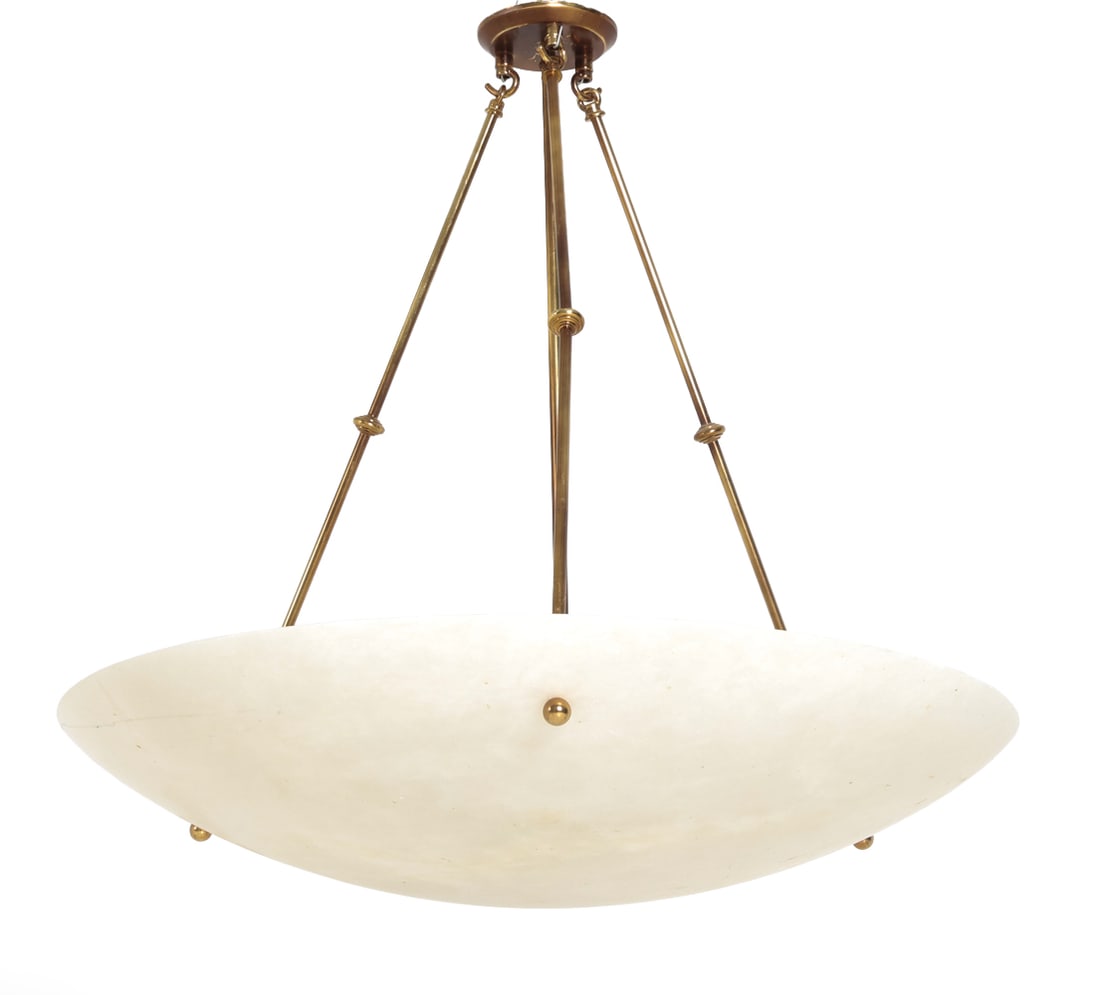 VINTAGE ALABASTER DOME CEILING LIGHT (1 of 12)