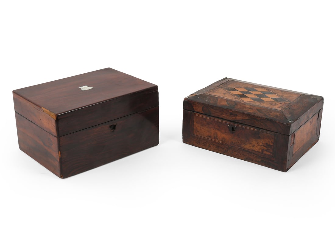ANTIQUE WOODEN BOX GROUPING INCL. VANITY (1 of 14)
