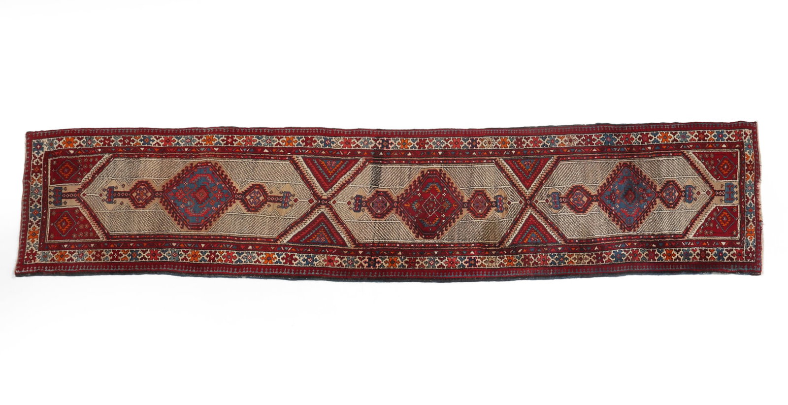 SERAB PERSIAN RUNNER RUG: Dimensions: L 178" x W 40". Condition: Slight fading. Wear consistent with age and use.